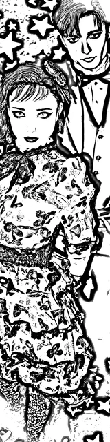 Free colorable bookmarks of a romantic couple standing together